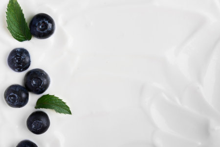 minimalist yogurt with blueberries