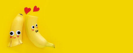top view cute bananas frame with