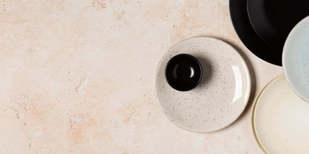 flat lay composition different sized plates 1