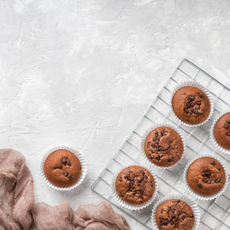 beautiful delicious dessert chocolate muffinsの写真素材