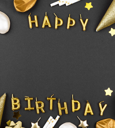 elegant birthday ornaments frame. High quality and resolution beautiful photo concept