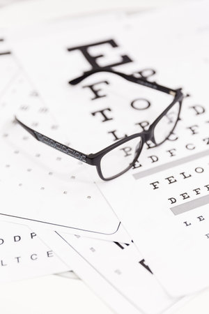 close up corrective spectacle snellen chart. High quality and resolution beautiful photo concept