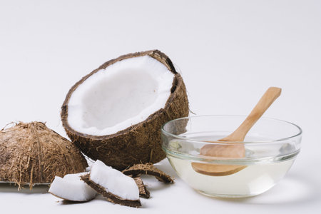 close up shot transparent coconut oil. High quality and resolution beautiful photo concept