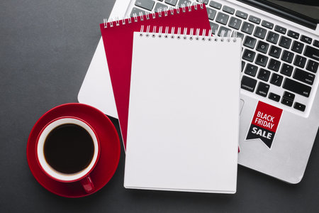 black friday notebook mock up. High quality and resolution beautiful photo concept
