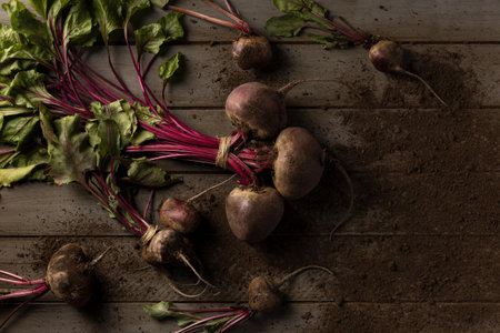 top view beets on table. Resolution and high quality beautiful photo