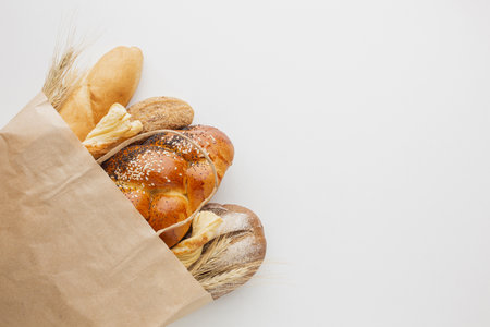 paper bag with variety bread . Resolution and high quality beautiful photoの写真素材