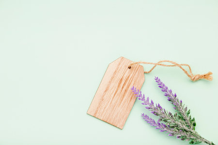 flat lay arrangement with lavenderの写真素材