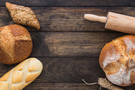bread near rolling pin thread