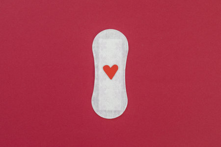 top view sanitary towel with heart. Resolution and high quality beautiful photoの写真素材