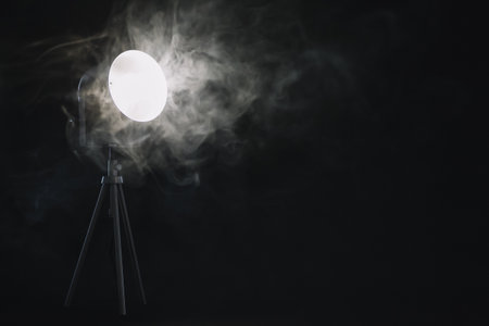 smoke near lamp. Resolution and high quality beautiful photoの写真素材