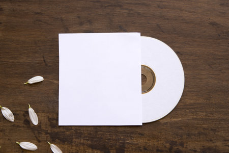 cd mockup with petals cover. Resolution and high quality beautiful photoの写真素材