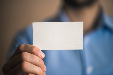 unrecognizable businessman with cardの写真素材