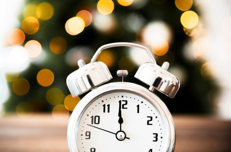 time clock approaching new year