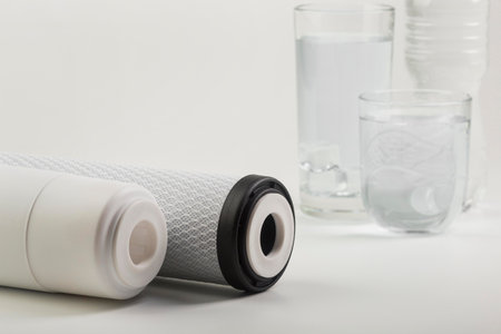 water filters glasses water iceの写真素材