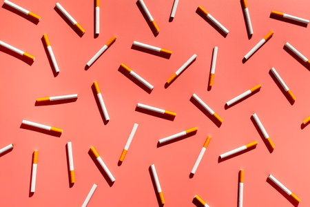 top view cigarettesの写真素材