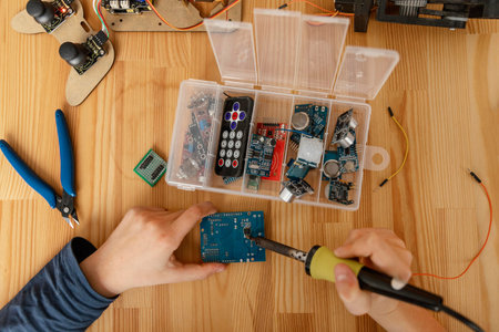 top view components making robot