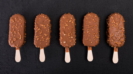 top view chocolate ice creams