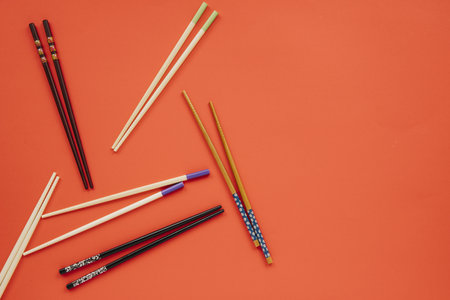 nice chopsticks red . Resolution and high quality beautiful photoの写真素材