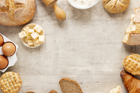 croissants bread frame with copy space. Resolution and high quality beautiful photo