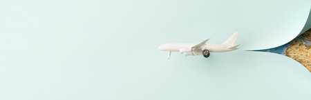 white toy plane with copy space. Resolution and high quality beautiful photoの写真素材