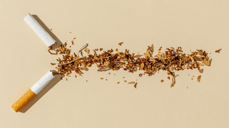 broken cigarette table. Resolution and high quality beautiful photoの写真素材