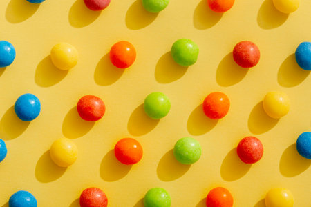 top view color arranged jellybeansの写真素材