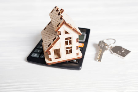 wooden house calculatorの写真素材