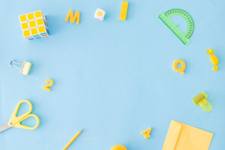 small stationary tools surrounded blank center