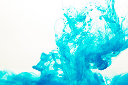 splash turquoise paintの写真素材