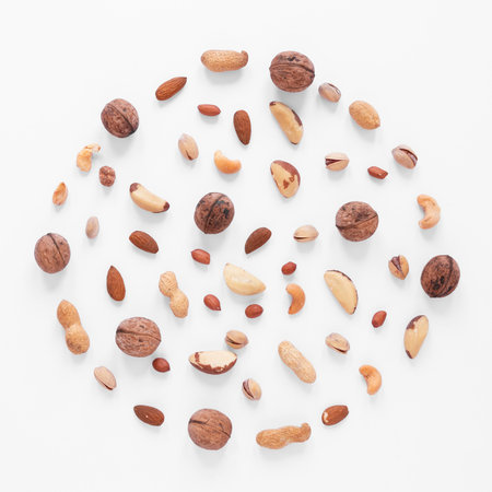 top view nuts arrangement concept. Resolution and high quality beautiful photo