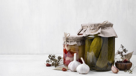 pickled vegetables with white background . Resolution and high quality beautiful photoの写真素材