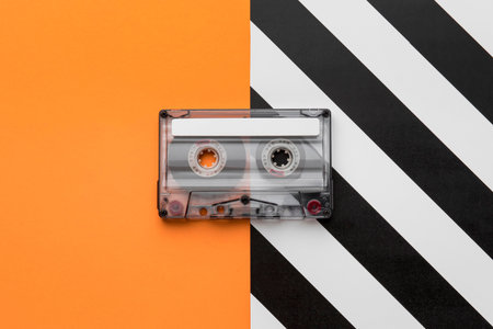 vintage cassette mix tape top view