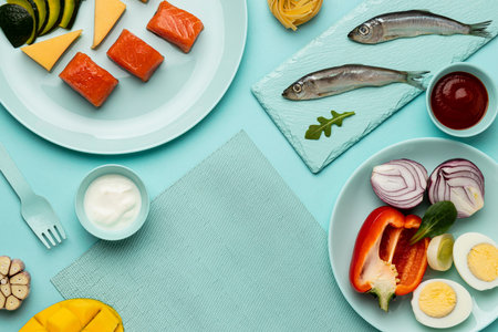 top view delicious flexitarian diet arrangement