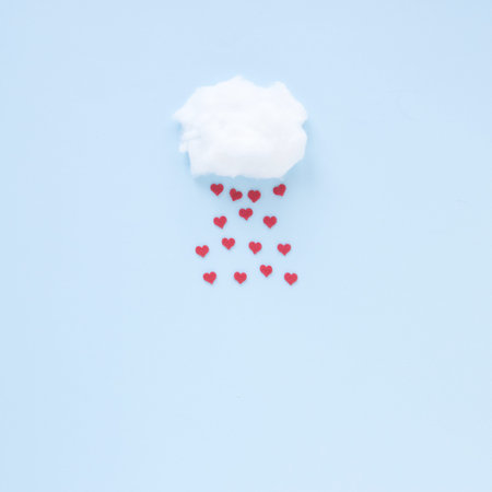 red hearts falling from cloud . Resolution and high quality beautiful photo