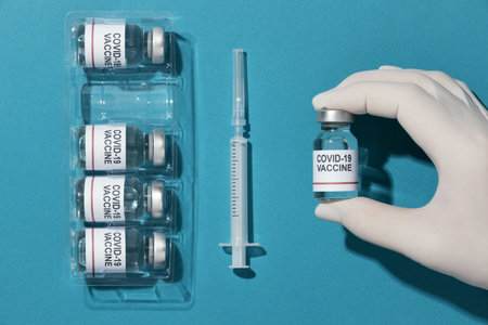 minimal vaccine bottles composition. Resolution and high quality beautiful photo
