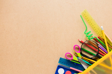 school equipment plain background