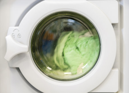 spinning laundry washing machine. Resolution and high quality beautiful photoの写真素材