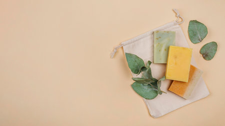 homemade soap blocksの写真素材