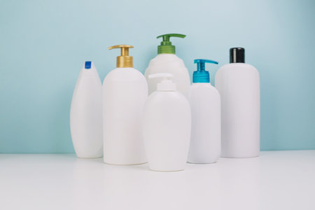 collection blank cosmetics bottles. Resolution and high quality beautiful photoの写真素材