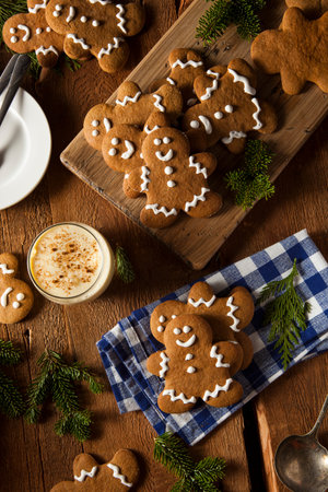 Homemade Decorated Gingerbread Men Cookies for Christmas