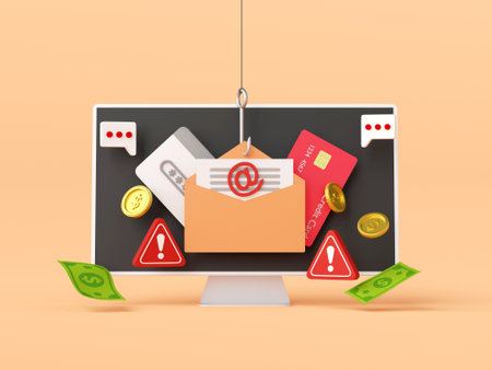 3d illustration of Data phishing concept, Online scam, malware and password phishingの写真素材