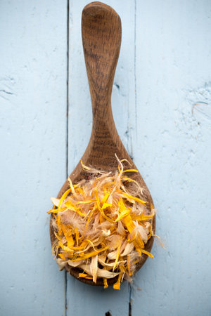 Dried aromatherapy plants, herbal tea, homeopathic medicine.の写真素材