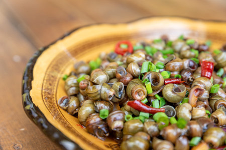Traditional delicious Chinese fried dishesの写真素材