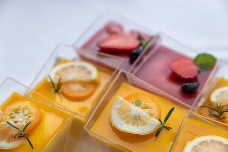 Small Western dessert on the tableの写真素材