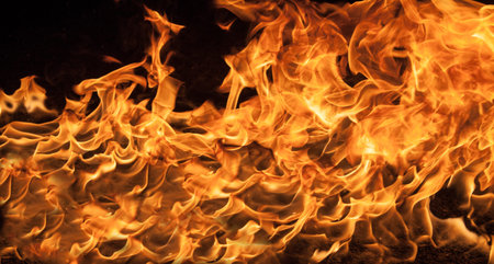 Beautiful stylish fire flames, close-up.