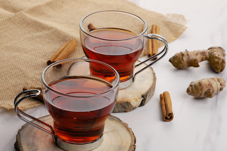 Healthy Detox Tea with Cinnamon and Turmeric for Immunityの写真素材