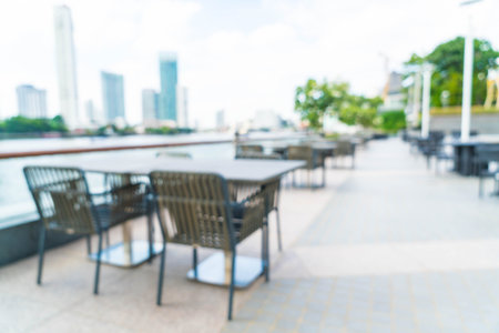 Abstract blur outdoor restaurant for backgroundの写真素材