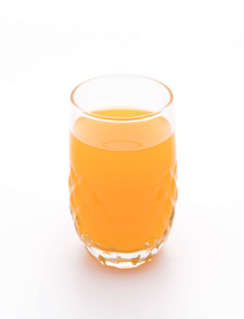 orange juice in glassの写真素材