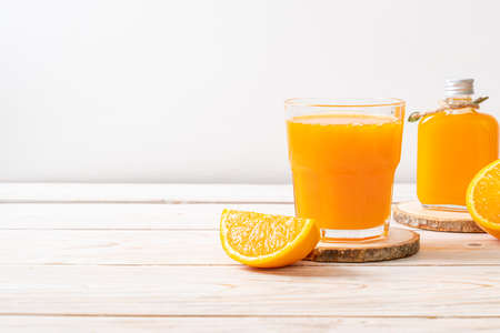 fresh orange juice glassの写真素材