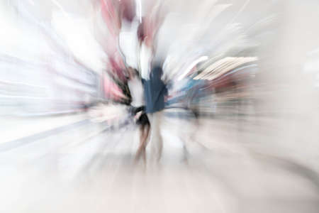 Abstract blur people in beautiful luxury shopping mall center and shop retail storeの写真素材